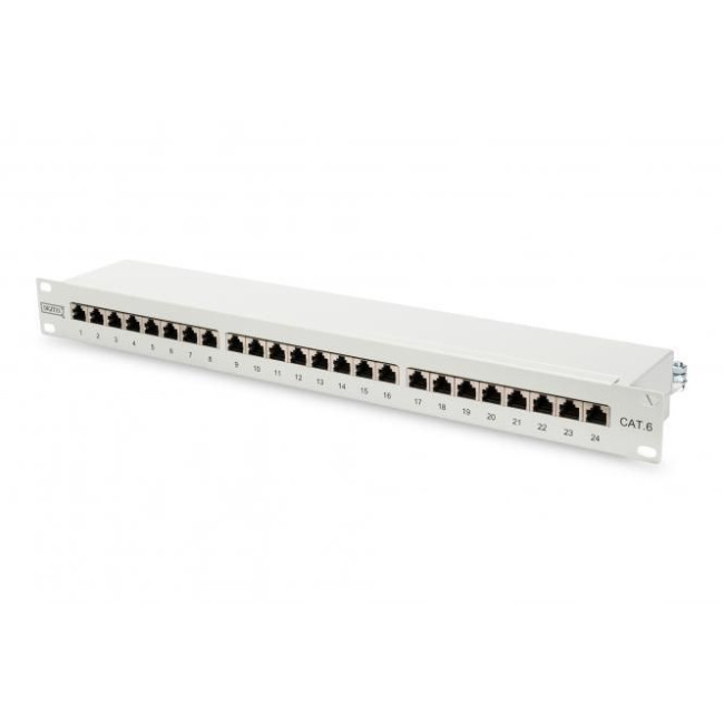 Патч-панель CAT 6, екранована, 24-порта RJ45, 8P8C, LSA, 1U DN-91624S DIGITUS by ASSMANN