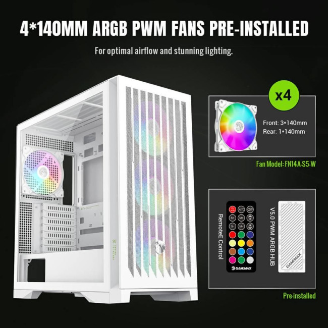 Корпус для комп'ютера ATX W/O PSU LEADER 2 WH GAMEMAX