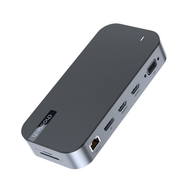 Док станція USB-C 15-в-1 (HDMI / PD / картридер / LAN / USB-A / USB-C Аудіо), алюміній