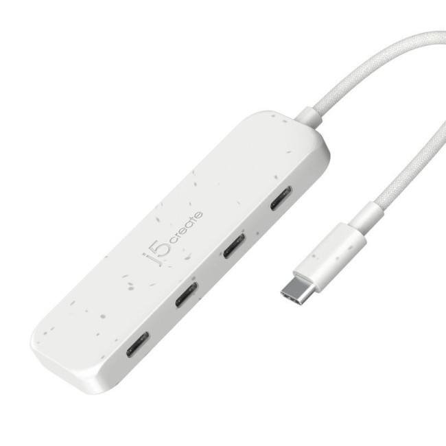 Хаб USB 3.2, 10Gbps, USB-С на 4 USB-С, білий