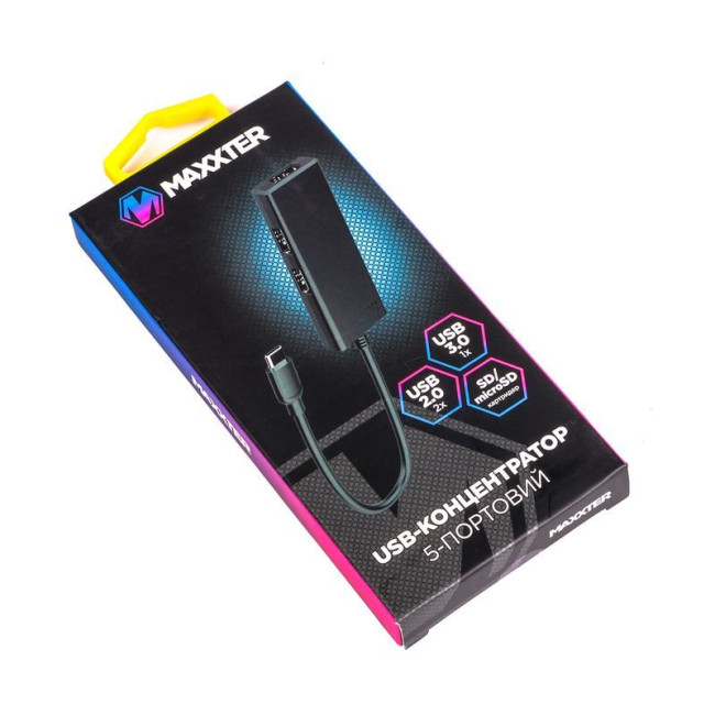 Хаб USB 3.0 Type-С на 3 порти, 1x USB3.0 USB A + 2x USB2.0 USB A + 1x SD card