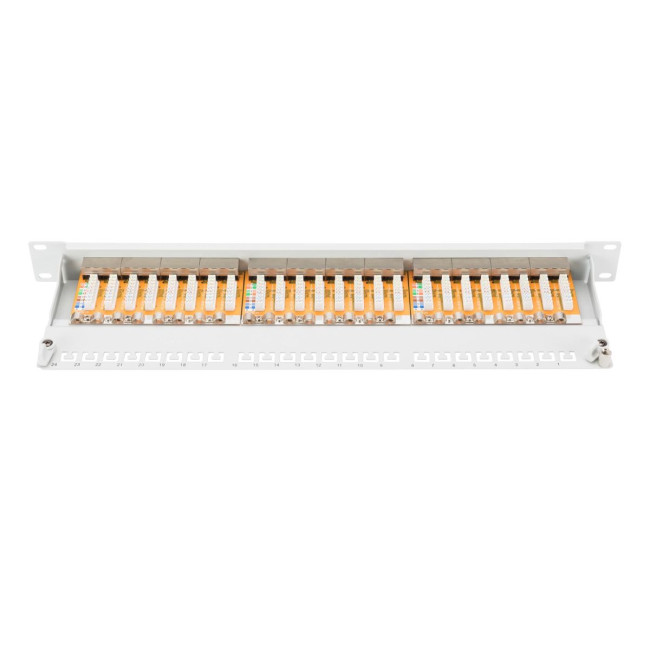 Патч-панель CAT 6, екранована, 24-порта RJ45, 8P8C, LSA, 1U DN-91624S DIGITUS by ASSMANN