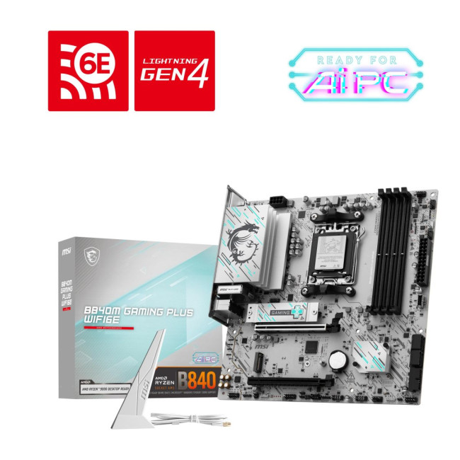 Материнська плата AMD B840 SAM5 ATX B840M GAMING PLUS WIFI6E MSI