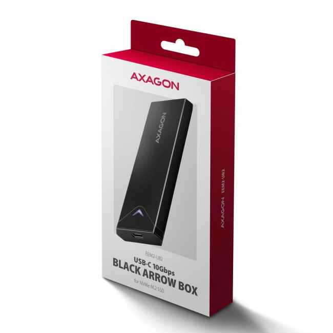 Зовнішній карман для SSD-накопичувачів AXAGON EEM2-UB2 USB-C 10Gbps - M.2 NVMe SSD BLACK ARROW box