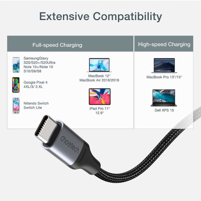 Кабель USB 2.0 C-тато/C-тато, 60 ватт, 1,2 м, преміум