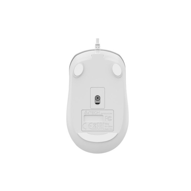 Миша дротова безшумна Fstyler, біле підсвічування, USB, 1600 dpi, сірий+білий