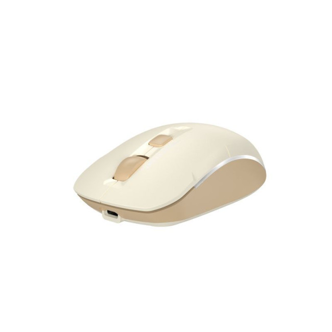 Миша бездротова безшумна Fstyler, Bluetooth / 2.4 ГГц, вбудований акумулятор, 2000DPI, бежевий