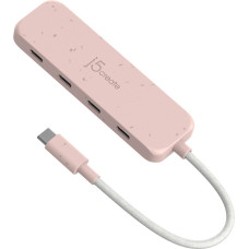 Хаб USB 3.2, 10Gbps, USB-С на 4 USB-С, червоний