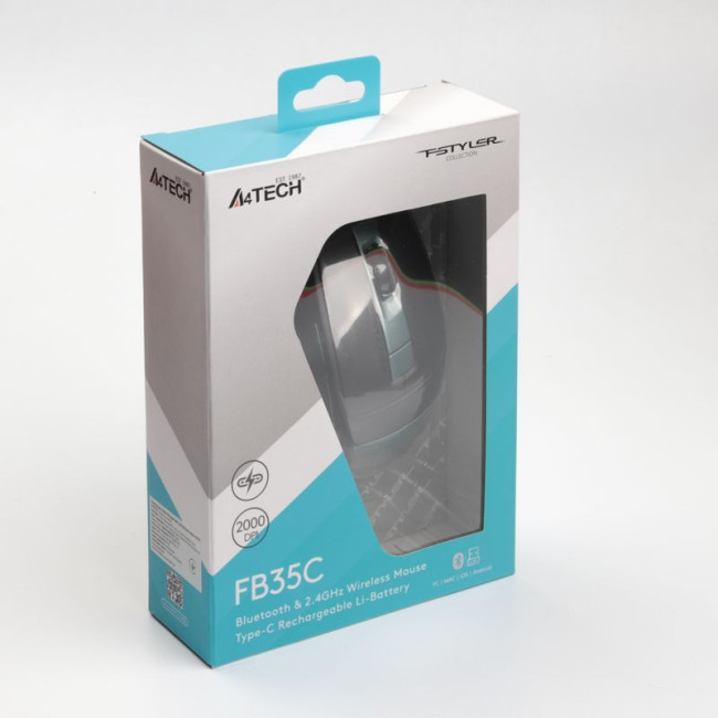 Миша бездротова Fstyler, Bluetooth / 2.4 ГГц, вбудований акумулятор, 2000 dpi, зелений