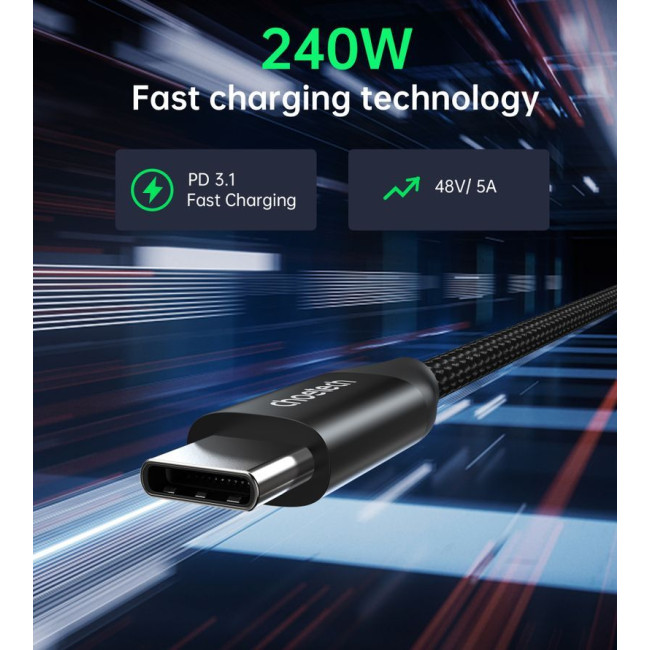 Кабель USB 2.0, 240w, C-тато/C-тато, 2 м, преміум
