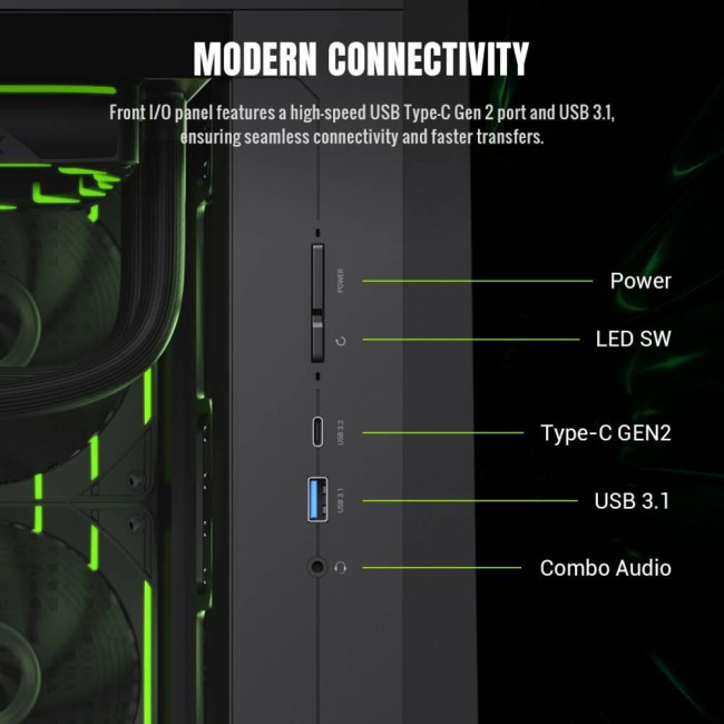 Корпус для комп'ютера MATX W/O PSU CLAW 360 BK GAMEMAX