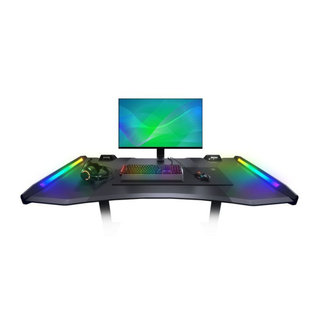 Стіл для геймера, ергономічний дизайн, USB 3.0/Audio хаб, RGB підсвічування, регулювання висоти