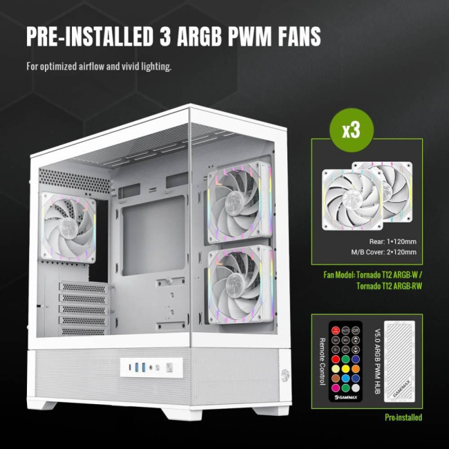 Корпус для комп'ютера MATX W/O PSU VISTA 2 MW GAMEMAX