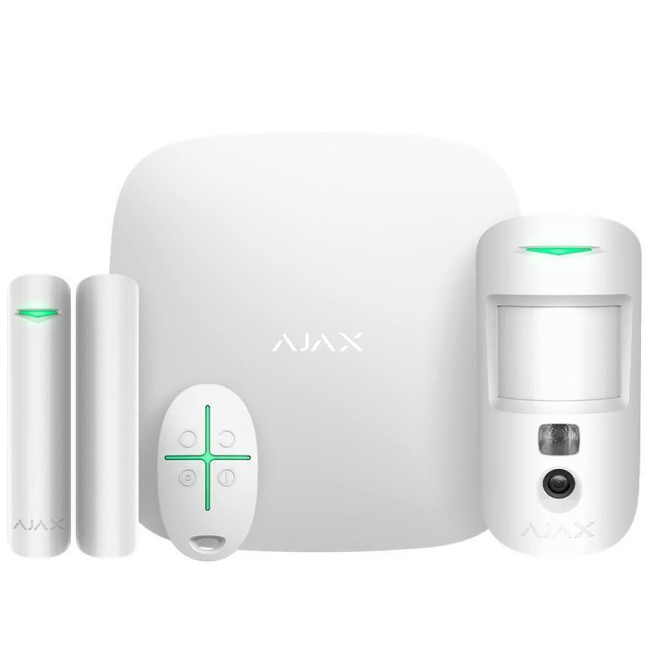 Ajax StarterKit Cam Plus HDR (8EU) UA white комплект охоронної сигналізації
