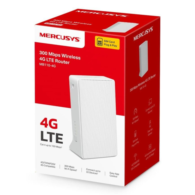 Точка доступу з функцією маршрутизації, мережеве обладнання 300MBPS 4G LTE MB110-4G MERCUSYS