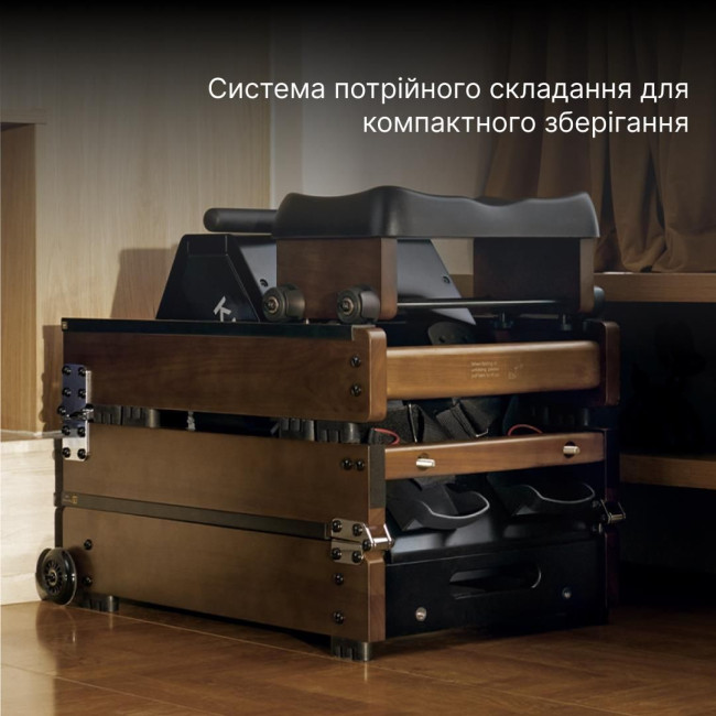 Водний гребний тренажер із системою потрійного складання KINGSMITH WR20 (RMWR20F) колір чорний горіх