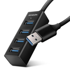 Хаб AXAGON HUE-M1A SuperSpeed USB-A MINI hub, USB-A кабель 20см, Чорний
