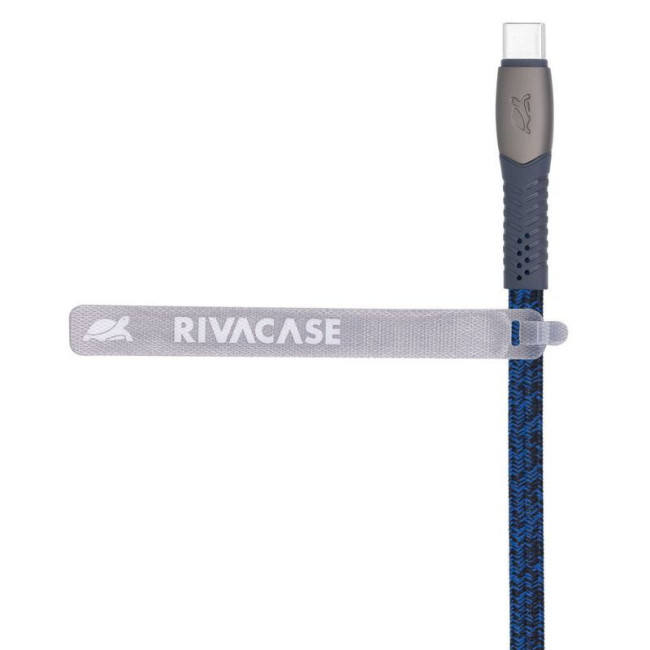 Кабель USB 2.0 Type-C/Type-C, тканинне обплетення, 1.2 м, 3А, 60 Вт, синій