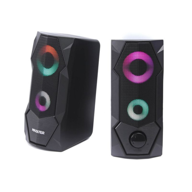 Акустична система, пластиковий корпус, 6 Вт, USB живлення, RGB підсвічування, чорний