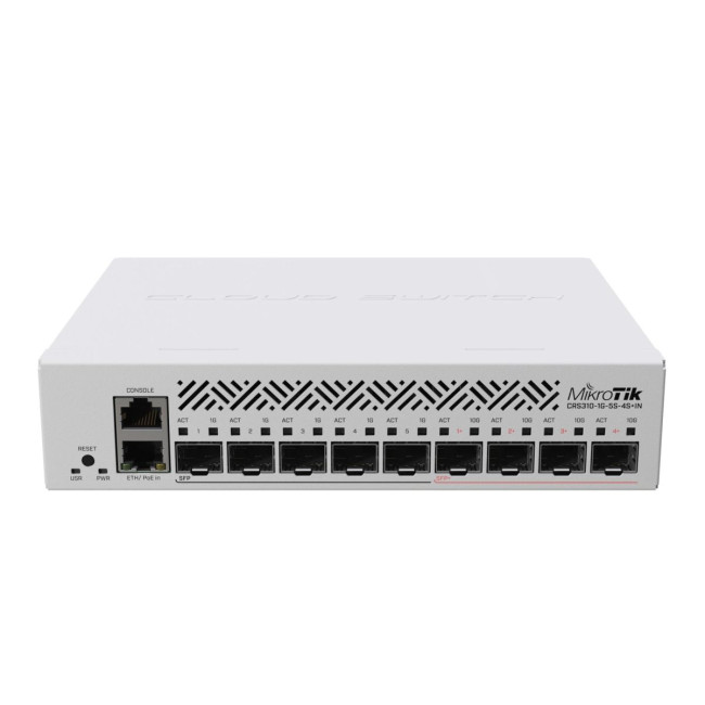 Мережевий комутатор Ethernet з функцією маршрутизації 9PORT CRS310-1G-5S-4S+IN MIKROTIK
