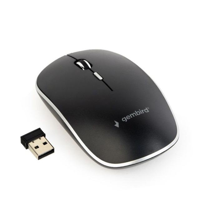 Бездротова оптична миша, USB, 1600 dpi, чорний