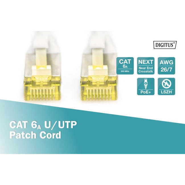 Патч-корд CAT 6A U-UTP, Cu, LSZH AWG 26/7, довжина 3 м, колір сірий DK-1613-A-030 DIGITUS by ASSMANN