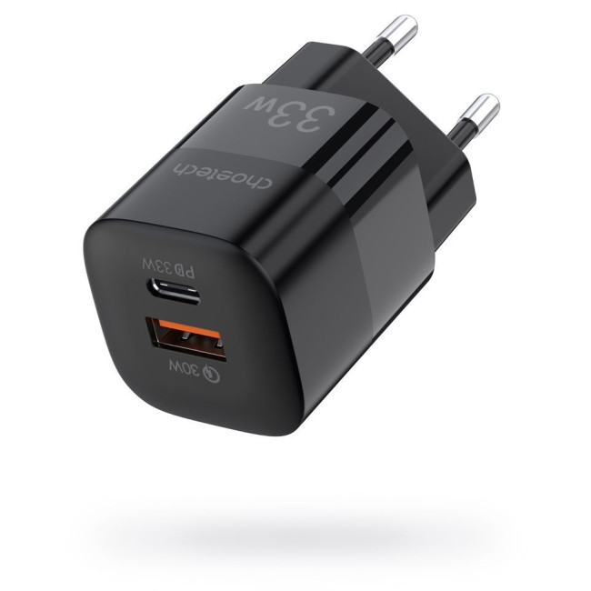 Мережевий зарядний пристрій, GaN, USB-A/USB-C, 33Вт, QC3.0/PD/PPS