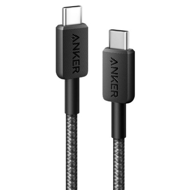 Кабель Anker 322 USB-C to USB-C - 0.9m Nylon Black