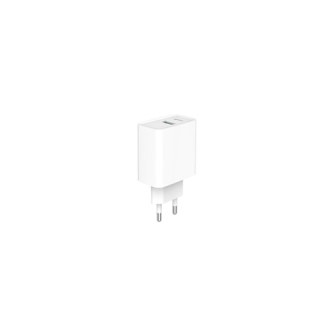 Мережевий ЗП, 1 USB-A + 1 Type-C (PD20Вт + QC3.0 18Вт), білий