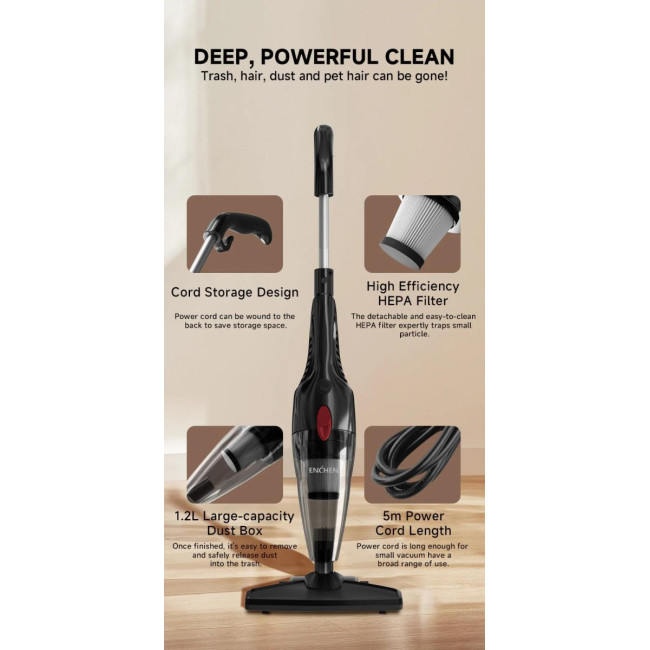 Вертикальний пилосос ENCHEN Vacuum Cleaner V1 Black