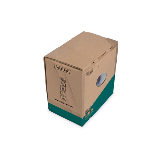Інсталяційний кабель CAT 6 U-UTP, 250 МГц Eca (EN 50575), AWG 23/1, sx, паперова коробка 305 м DK-1613-VH-305 DIGITUS by ASSMANN