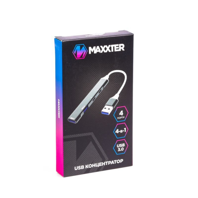 Хаб USB 3.0 Type-A на 4 порти (1xUSB-A 3.0, 1xUSB-A 2.0, 2xUSB-C)