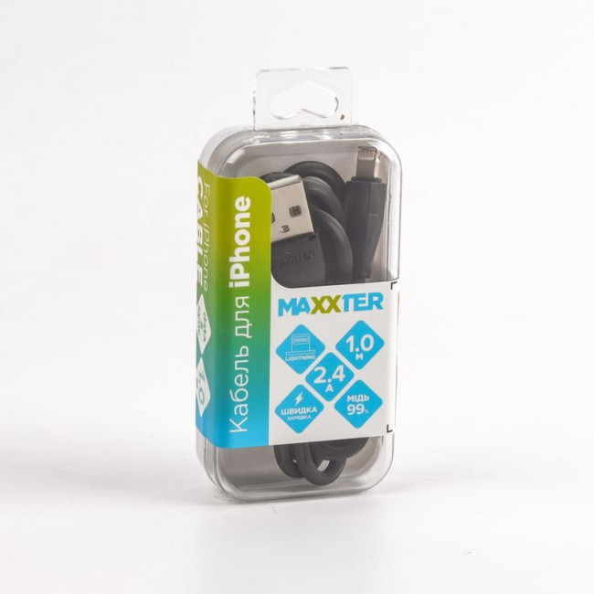 Кабель USB 2.0 А-тато/Lightning, 1.0 м, преміум, 2.4 А