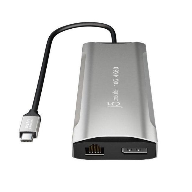 Мультиадаптер USB-C 10Gbps, 9-в-1 (хаб/HDMI/DP/PD/LAN/картридер), сірий