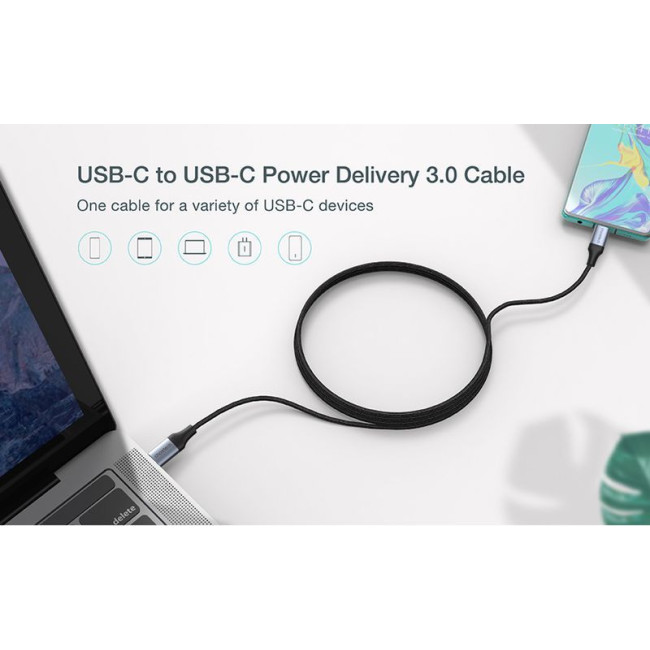 Кабель USB 2.0 C-тато/C-тато, 60 ватт, 2 м, преміум