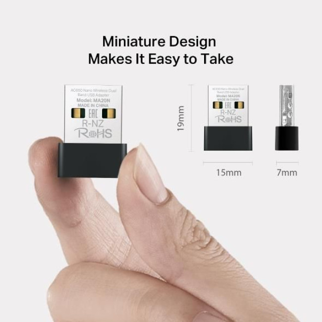 Бездротовий Nano USB-адаптер, MA20N MERCUSYS