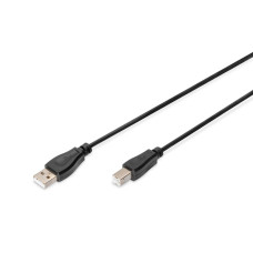 Кабель USB, тип A - B M/M, 1,8 м, чорний AK-300102-018-S DIGITUS by ASSMANN