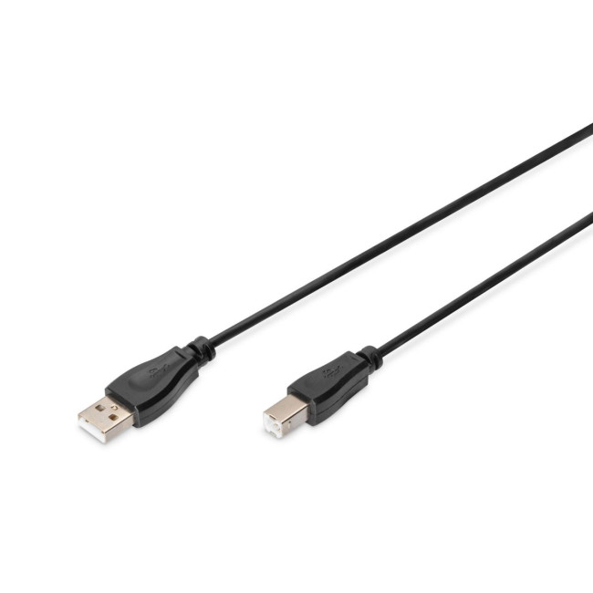 Кабель USB, тип A - B M/M, 1,8 м, чорний AK-300102-018-S DIGITUS by ASSMANN