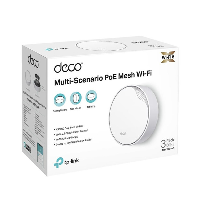 Домашня Mesh Wi-Fi система (3 шт у комплекті), Deco X50-PoE(3-pack) TP-LINK