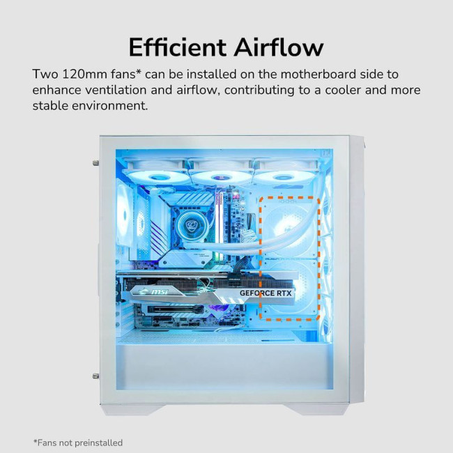 Ігровий корпус, 4*120mm ARGB вентилятори передвстановлені, ATX/mATX/mini-ITX, скляне вікно