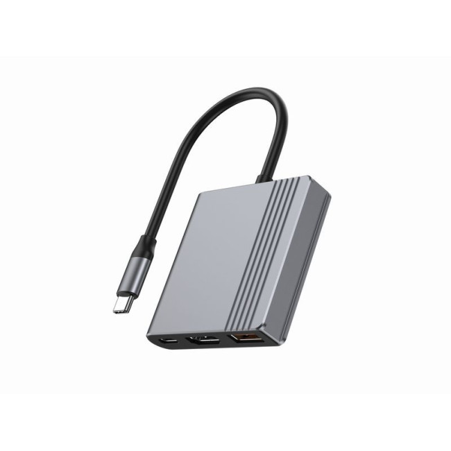 Док станція USB-C 3-в-1 (USB/HDMI/PD), сірий