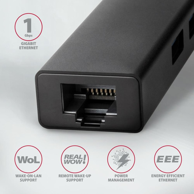 Хаб концентратор AXAGON HMC-GL3A SuperSpeed USB-C hub + gigabit LAN