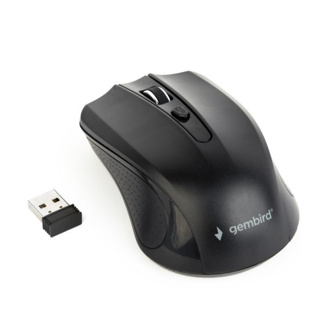 Бездротова оптична миша, USB, 1600 dpi, чорна