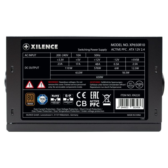 Блок живлення 650W 80+ Gaming BRONZE, 140mm Hydro Bearing Fan