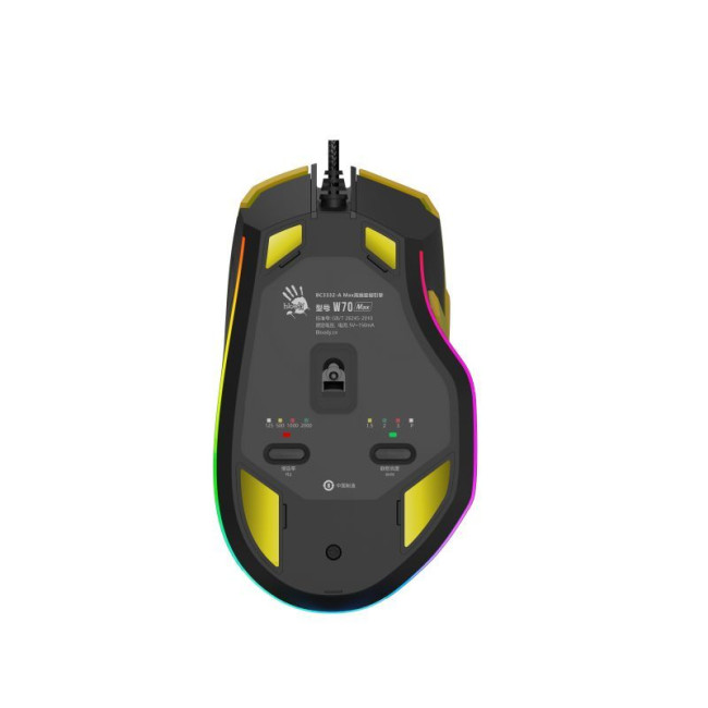 Ігрова миша Bloody Activated, RGB, 10000 CPI, 50M натискань, жовтий