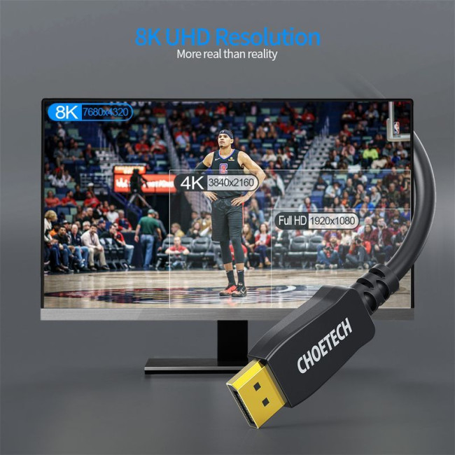 Кабель DisplayPort V1.4, 8K 60Hz, 2 м