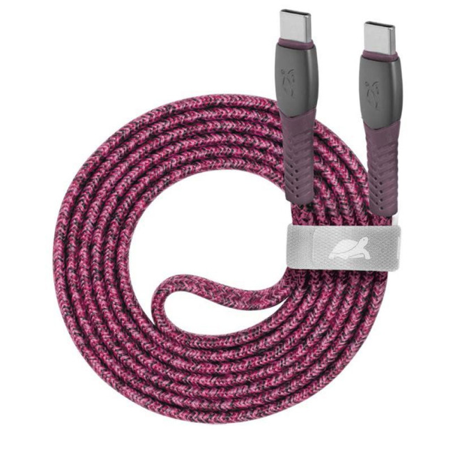 Кабель USB 2.0 Type-C/Type-C, тканинне обплетення, 1.2 м, 3 А, 60 Вт, червоний