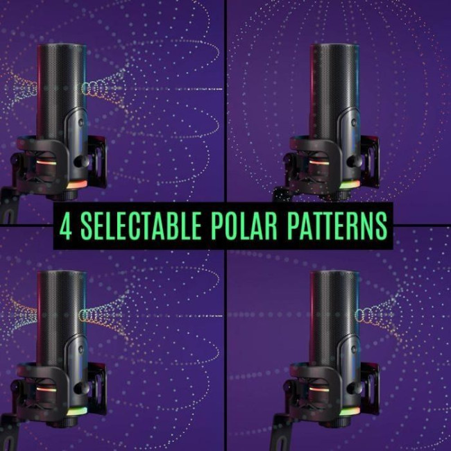 Мікрофон Streamplify MIC PRO-192-RGB-ST, чорний