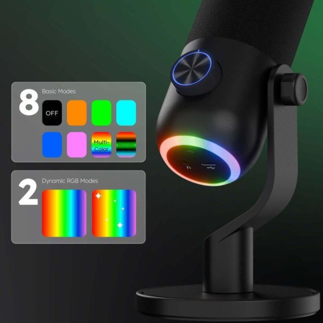 Мікрофон Streamplify MIC MINI-48-RGB-ST, чорний