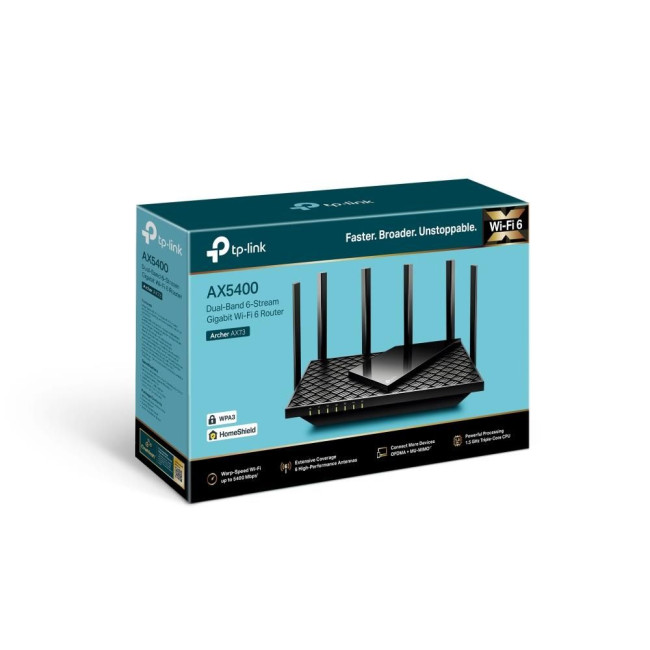 Точка доступу з функцією маршрутизації, мережеве обладнання 5400MBPS 1000M DUAL BAND ARCHER AX73 TP-LINK